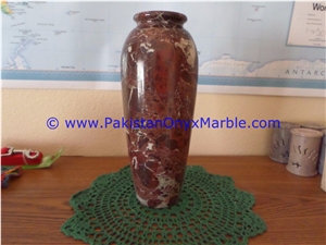 Marble Vases Red Zebra Marble Handcrafted Natural