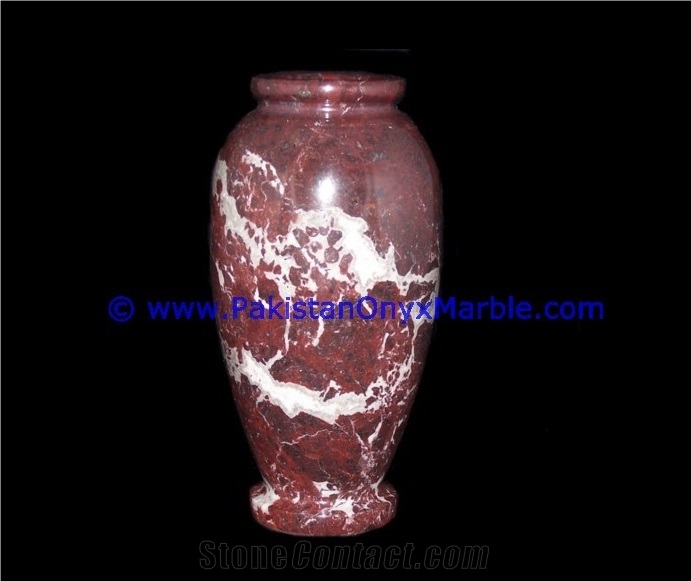 Marble Vases Red Zebra Marble Handcrafted Natural