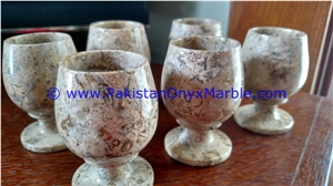 Marble Wine Sherry Glasses Handcrafted Set