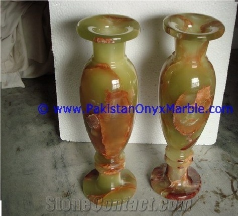 Multi Green Onyx Flower Vases
