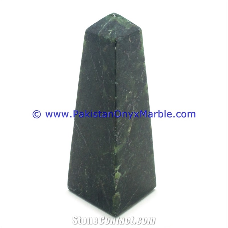 Nephrite Jade Natural Green Stone Polished Obelisk
