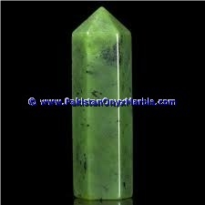 Nephrite Jade Natural Green Stone Polished Obelisk