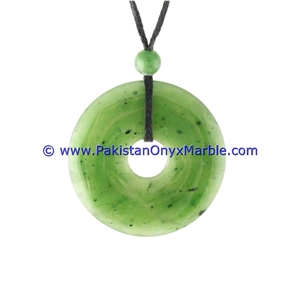 Nephrite Jade Polished Green Pendants
