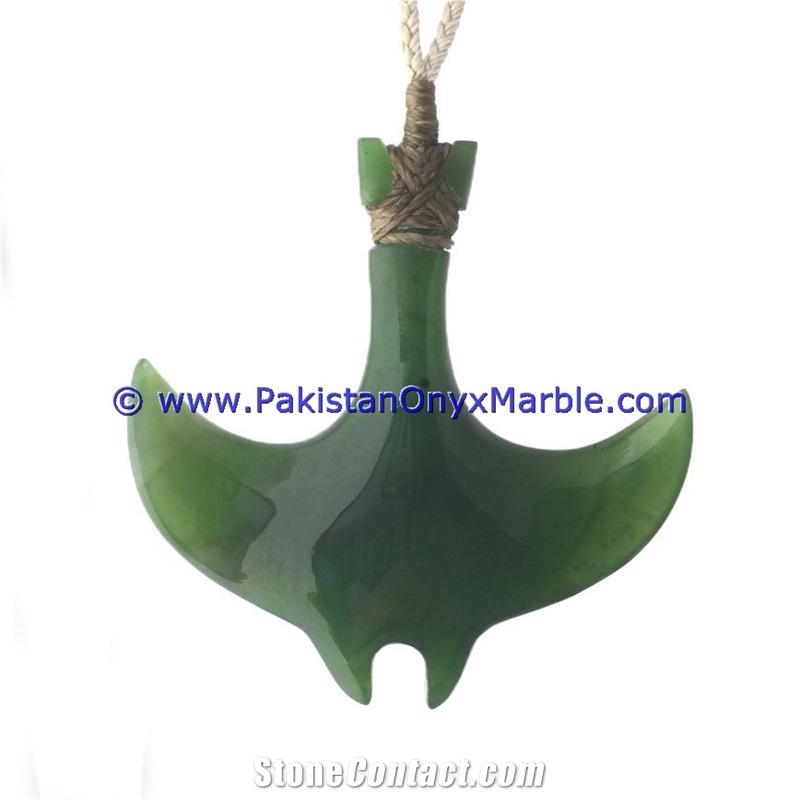 Nephrite Jade Polished Green Pendants