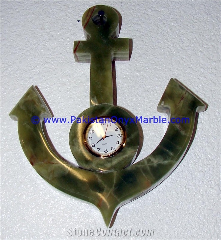 Onyx Clocks Anchor Shaped Handcarved
