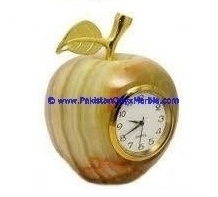 Onyx Clocks Apple Shaped Handcarved