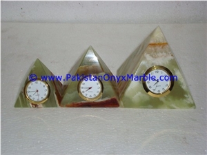 Onyx Pyramid Shaped Clocks