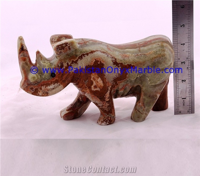 Onyx Rhino Statue