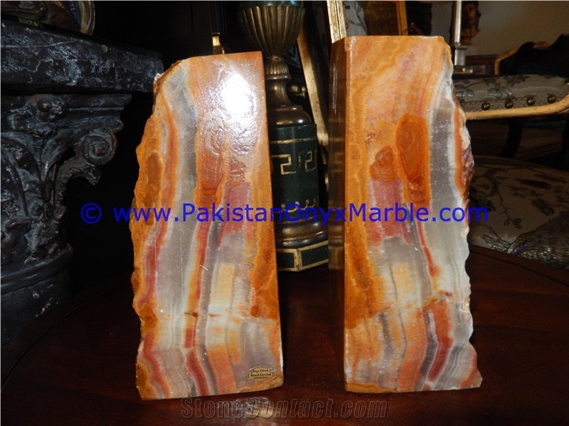 Pakistan White Onyx Bookends Natural Rough