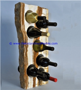 Pakistan White Onyx Wine Bottle Holder Rack