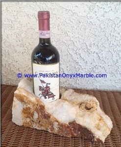 Pakistan White Onyx Wine Bottle Holder Rack