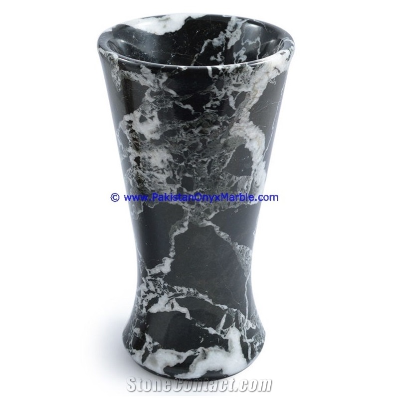Zebra Black Marble Vases Black Zebra Marble Handcrafted