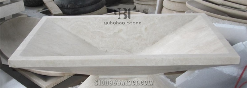 Bianco Carrara Marble Wash Sink White Square Basin