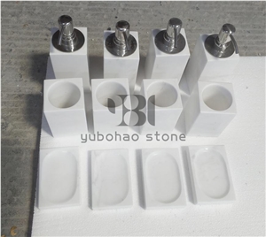 Bianco Carrara Marble White Bath Accessories Sets
