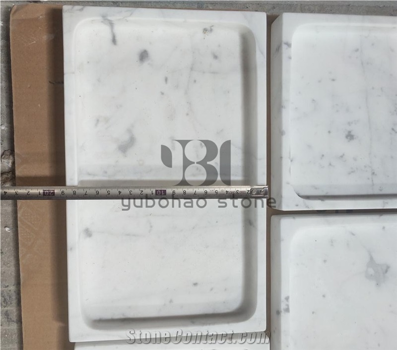 Bianco Carrara Marble White Bath Toothbrush Holder