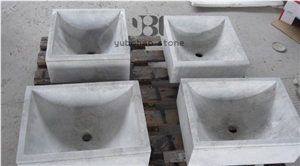 Bianco Carrara Round Basins Polished Wash Bowls