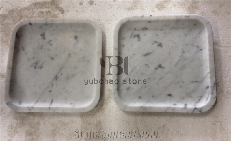 Carrara White Marble Soap Dishes Bath Accessories