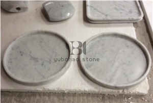 Carrara White Marble Tray Dish Tray Bathroom Sets