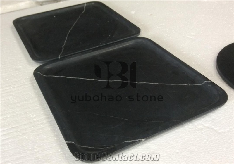 China Marquina Marble Coffe Sets Black Steak Stone