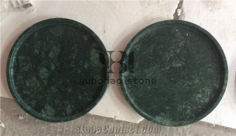 Dark Green Polished Kitchen Accessories Tea Trays