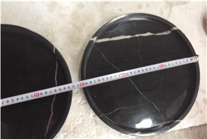 Marquina Black Marble Round Paper Holder Soap Dish