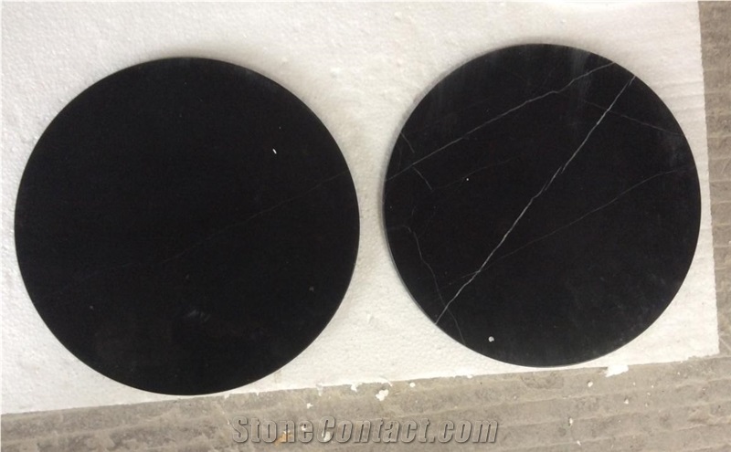 Marquina Black Marble Round Paper Holder Soap Dish