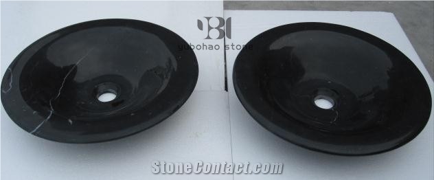 Natural Granite Vessel Oval Basin Black Round Sink