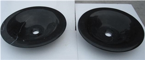 New Polished Black Marble Vessel Sinks and Basins