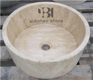 Popular High Quality Beige Marble Wash Basins