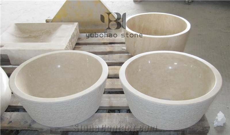 Round Natural Wash Bowls Round Travertine Sinks