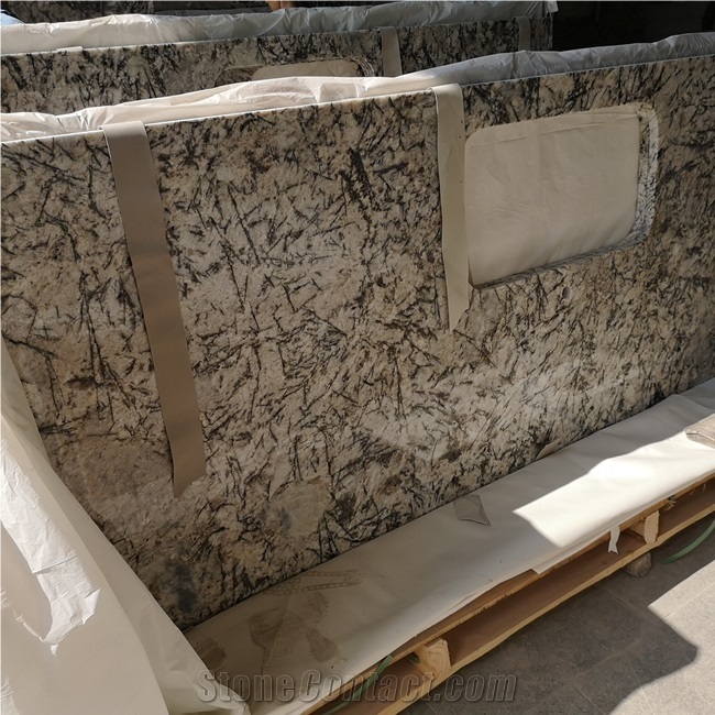 Classical White Granite Prefab Kitchen Countertop
