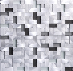 Silver Brush 304 Stainless Steel Metal Mosaic