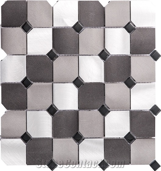 Steel Mixed Pattern Metal Mosaic Tile