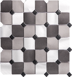 Steel Mixed Pattern Metal Mosaic Tile