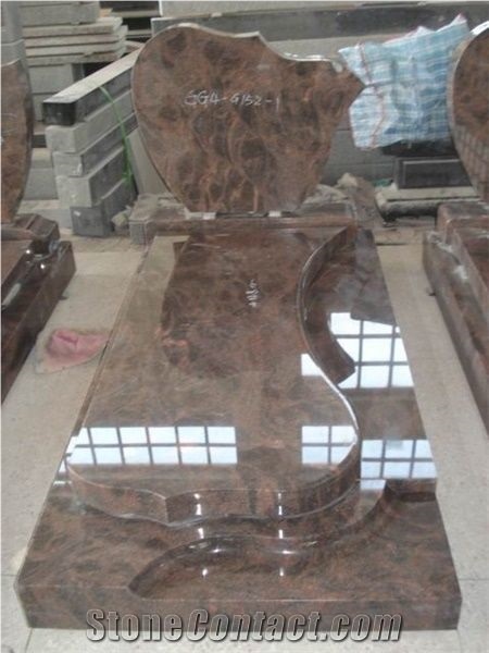 High Quality Multicolor Red Granite Tombstone