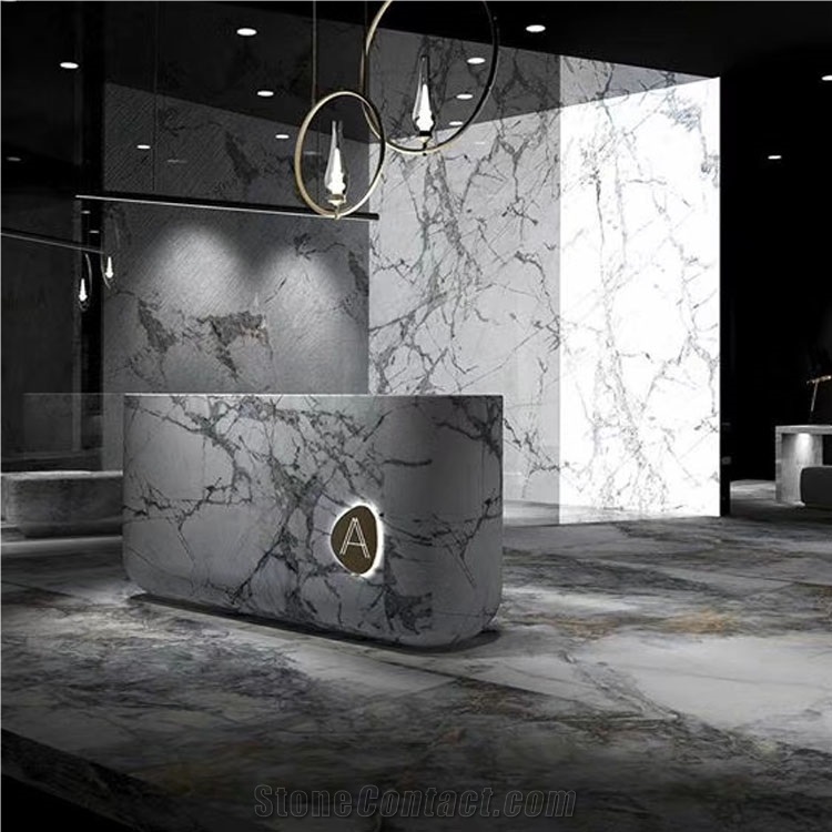 Invisible Grey Marble Slabs for Wall Cladding