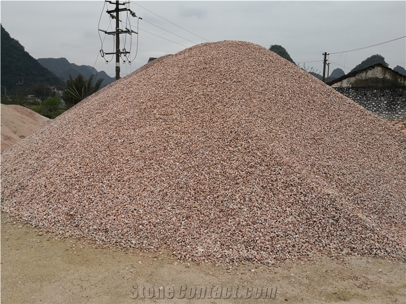 Crushed Light Red Gravel Stone for Landscaping