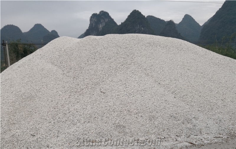 Crushed White Calcite Gravel Stone for Landscaping