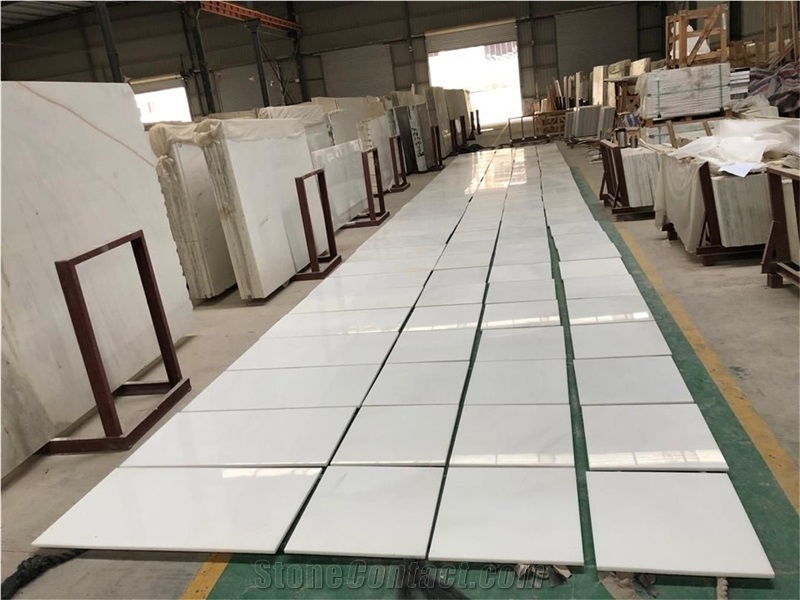 Greece Sivec Bianco White Marble Slabs Floor Tiles
