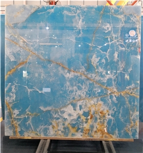 Iran Gold Blue Jade Onyx Marble Slabs Price