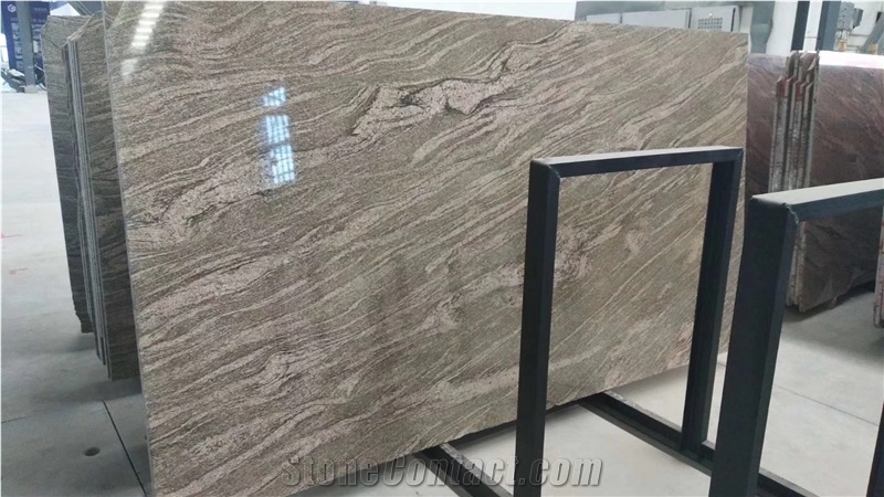 Juparana Wave Gold Granite Slabs Floor Tiles