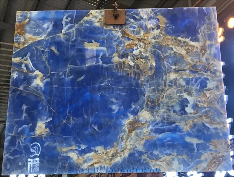 Polished Pakistan Blue Onyx with Brown Veins Slabs