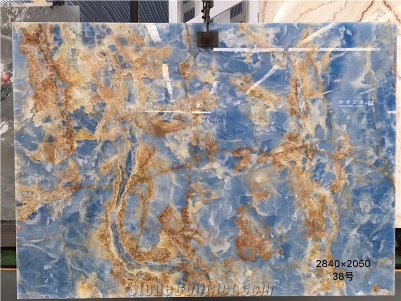 Polished Pakistan Blue Onyx with Brown Veins Slabs