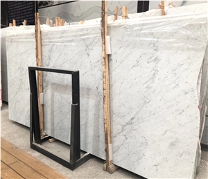 Italy White Bianco Carrara Marble Slab, White Carrara Marble