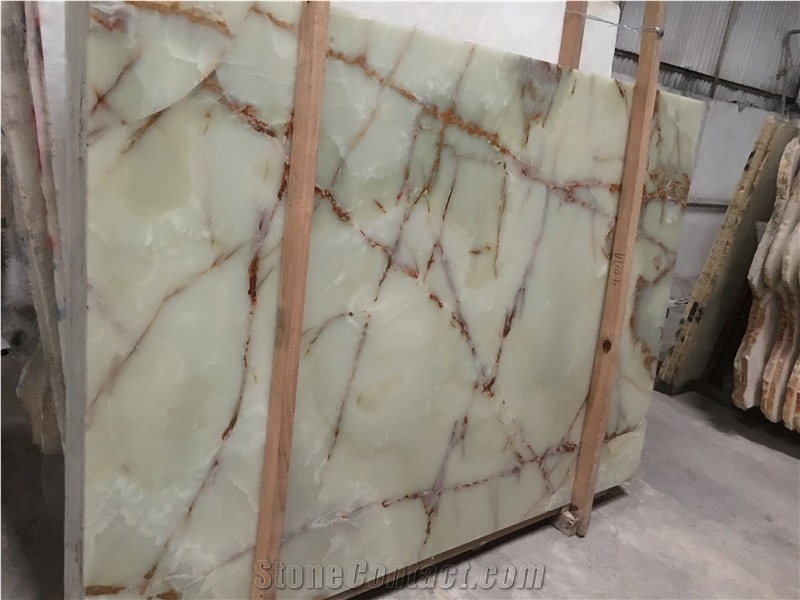 Bolagh Light Green Onyx Tiles and Slabs for Hotels