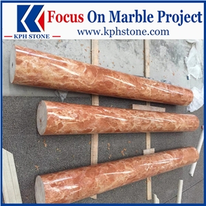 Bulacan Red Marble Lobby Columns for Hotel