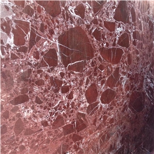 China Red Rojo Coral Marble Slabs Interior Designs