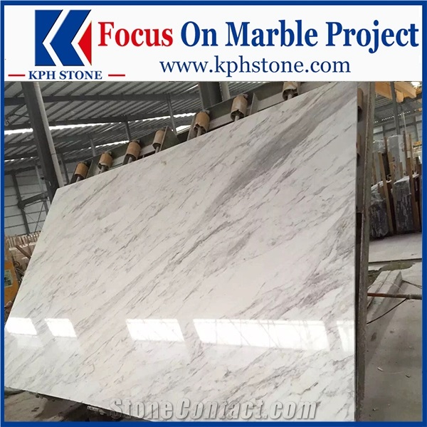Doxato Semi White Marble slabs lobby design