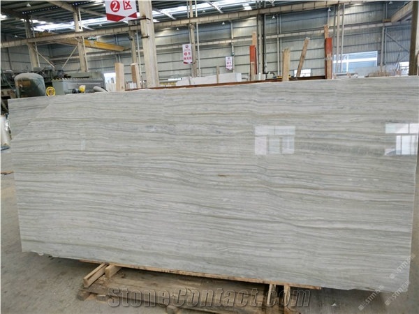 High Grade Greek White Wood Striato Argento Marble
