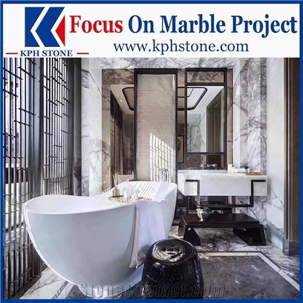 Menekse Lilac White Marble Bathroom Vanity Tops